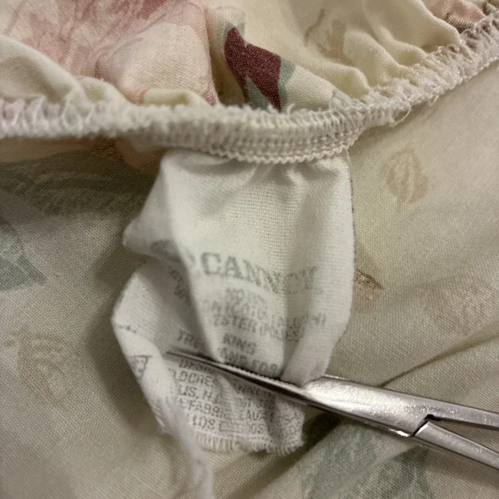 Vintage Cannon No Iron King Sheet Set 4 Piece Floral Flat Fitted 2 Pillowcases